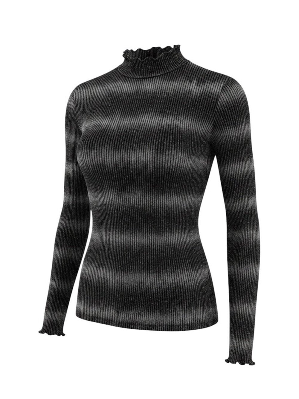 Happy Sheep Steel Sheer Metallic Mock Neck Top M NWT Made in Italy
